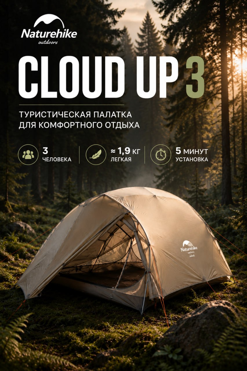 Naturehike Cloud Up 3 — обложка проекта
